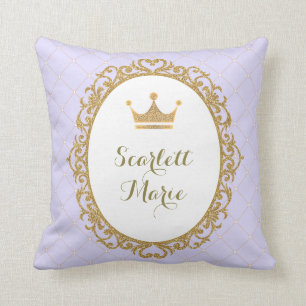 Purplの金ゴールドの王室のなプリンセスの王冠の子供部屋の装飾 クッション