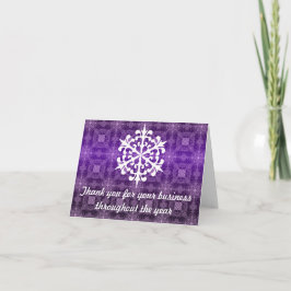 Purpl & White Business Holiday Thank You Note Card サンキューカード