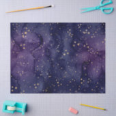 PurpleとBlueの銀河系とStars Decompage 薄葉紙 (クラフト)
