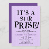 Purpleサプライズ50誕生日 招待状 (正面/裏面)