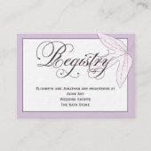 Purpleスクリプトの結婚レジストリ情報カード エンクロージャーカード (正面)