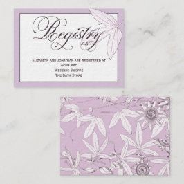 Purpleスクリプトの結婚レジストリ情報カード エンクロージャーカード