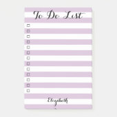 Purpleパーソナライズされたチェッストライプのクリスト ポストイット (正面)