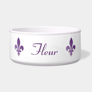 Purpleフルーアdelys French Francophoneペット皿 ボウル