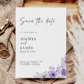 Purple日付の保存テンプレート 招待状