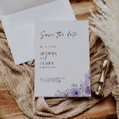 Purple日付の保存テンプレート 招待状