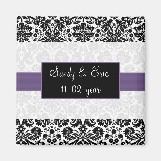 purple日付マグネットを保存 マグネット (正面)