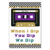 Purple|のティール(緑がかった色) |の金ゴールドの80年代レトロカセットすくいの印 テーブルナンバー (裏面)