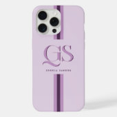 Purple | シックストライプモノグラム iPhoneケース (裏面)