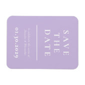 Purple モダン Save the Date Magnet マグネット (横)