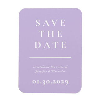 Purple モダン Save the Date Magnet マグネット