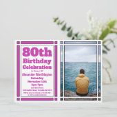 Purple 80th Birthday Partyへの招待 招待状 (スタンド正面)