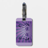 Purple Abstract Butterfly with Radiant Wings ラゲッジタグ (裏面縦)