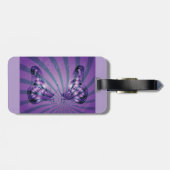 Purple Abstract Butterfly with Radiant Wings ラゲッジタグ (裏面横)