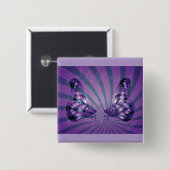 Purple Abstract Butterfly with Radiant Wings 缶バッジ (正面&裏面)