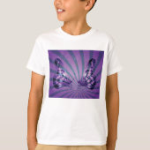 Purple Abstract Butterfly with Radiant Wings Tシャツ (正面)