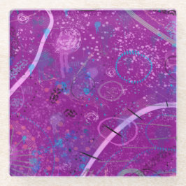 Purple Abstract Dreamscape  ガラスコースター