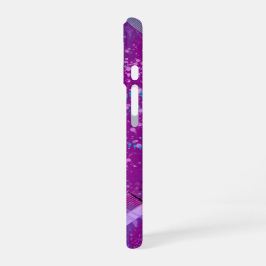 Purple Abstract Dreamscape  iPhone 16ケース (左側面)