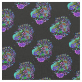 Purple abstract Floral Fabric ファブリック (クローズアップ)
