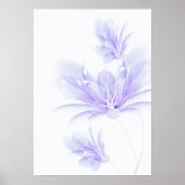 Purple abstract flower art poster ポスター (正面)