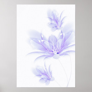 Purple abstract flower art poster ポスター