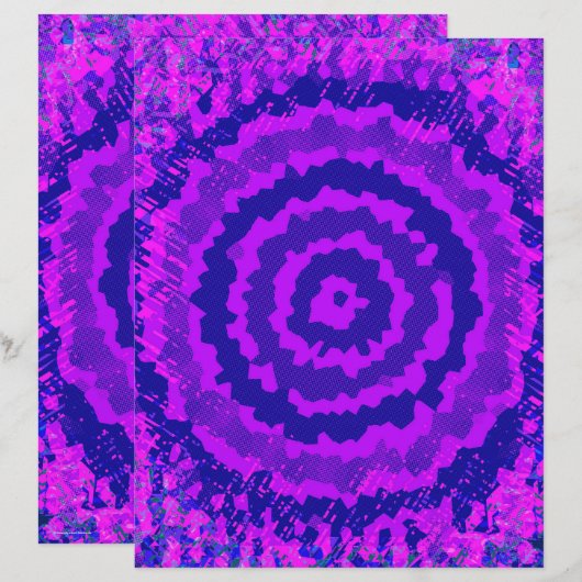 Purple Abstract Flower Scrapbook Paper 2-Sided Pag (正面/裏面)