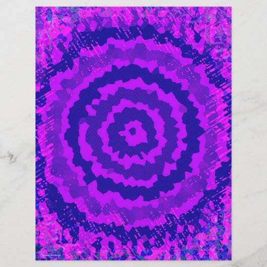 Purple Abstract Flower Scrapbook Paper 2-Sided Pag (裏面)