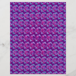 Purple Abstract Roses Bulk Scrapbook Paper Pages チラシ