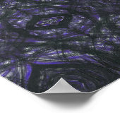 Purple Abstract Watercolor Art ポスター (角)