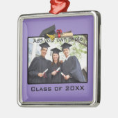 Purple Add your Photo / Year Graduation メタルオーナメント (左)