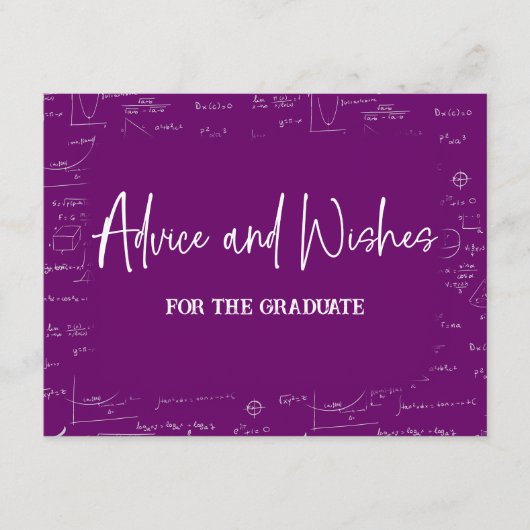 Purple Advice and Wishes for the Graduate エンクロージャーカード (正面)