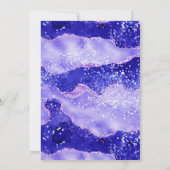 Purple Agate Glitter Glam Elegant Wedding 招待状 (裏面)
