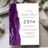 Purple Agate Silver 25th Anniversary 招待状
