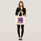 Purple Alcohol Ink Art with Gold Tote Bag ラージトートバッグ (正面(モデル))