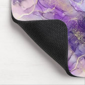 Purple Alcohol Ink & Gold Vein Aesthetic Mousepad マウスパッド (コーナー)