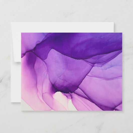 Purple Alcool Inksアナウンスメントカードを移動 ノートカード (裏面)