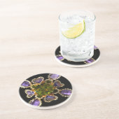 Purple Amethyst Diamonds Emeralds jewelry  コースター (側面)