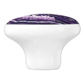 Purple Amethyst Geode and Silver Digital Art セラミックノブ (側面)
