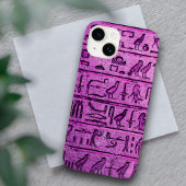 Purple Ancient Egyptian Hieroglyphs iPhone 14 Case Case-Mate iPhoneケース