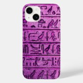 Purple Ancient Egyptian Hieroglyphs iPhone 14 Case Case-Mate iPhoneケース (裏面)