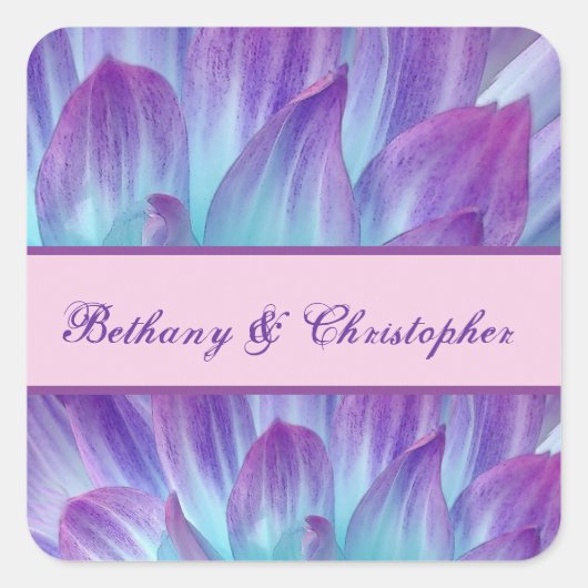 PURPLE and AQUA DAHLIAのコレクシ結婚ョン001 スクエアシール (正面)