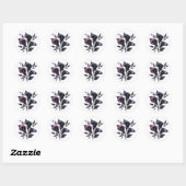 Purple and Black Calla Lilies Gothic ラウンドシール (シート)