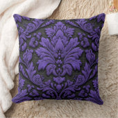 Purple and Black Damask Patterned クッション (ブランケット)