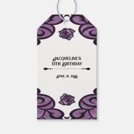 Purple and Black Gated Rose Princess Birthday  ギフトタグ