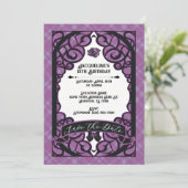 Purple and Black Gated Rose Princess Birthday 招待状 (スタンド正面)