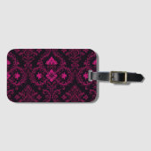 Purple and black gothic damask pattern ラゲッジタグ (正面横)
