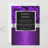 Purple and black gothic wedding photo invitation 招待状 (正面)