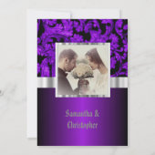 Purple and black gothic wedding photo invitation 招待状 (裏面)