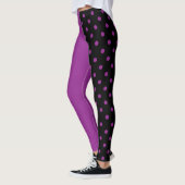 Purple and black polka dots different レギンス (左)