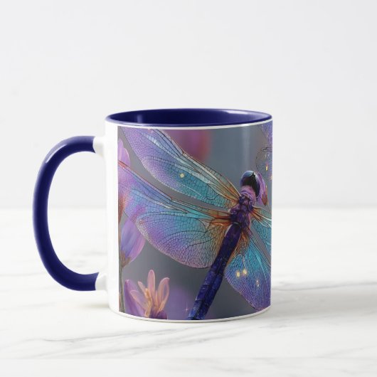 purple and blue dragonflies マグカップ (左)